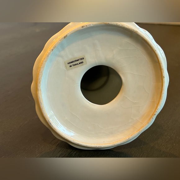 VTG Blue and White Patterned Ceramic Candlesticks. Handcrafted In Vietnam. - Picture 5 of 5